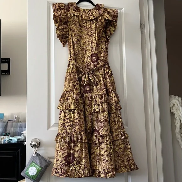 Elsie Tiered Floral Waist-Tie Midi Dress - Picture 4 of 11